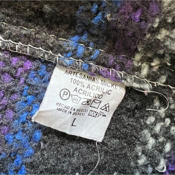 Mexican Baja hoodie pullover black/blue, size large - Picture 2 of 4